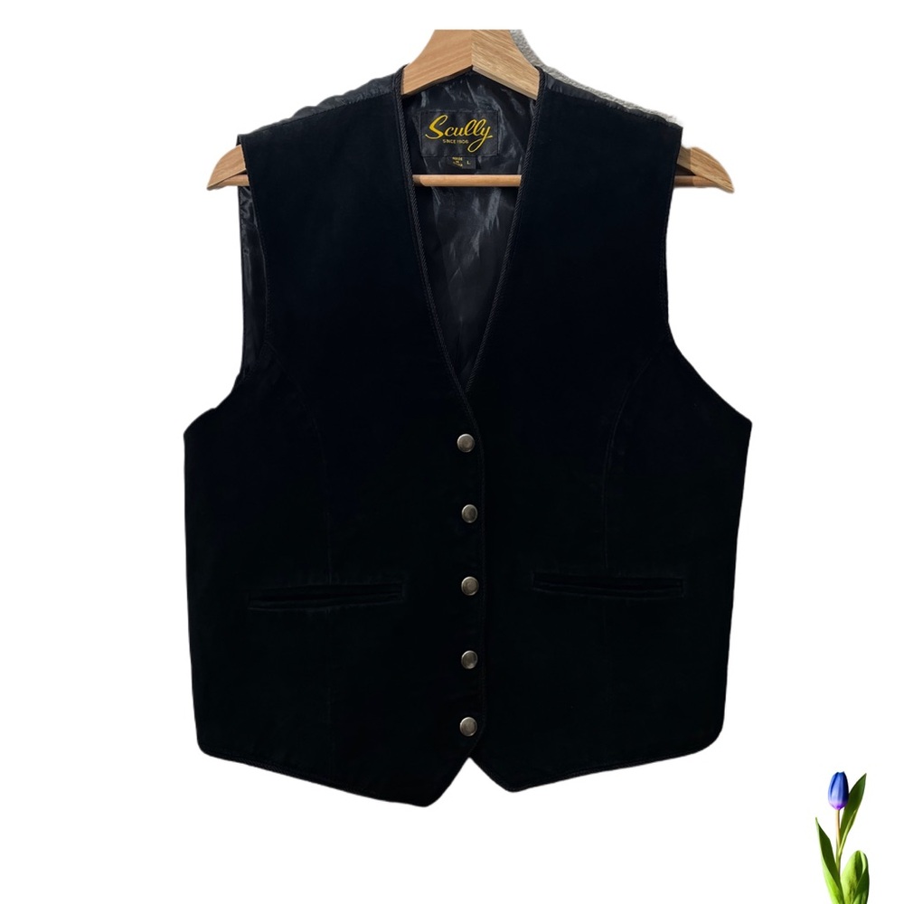 Scully Black Vest Suede Leather Size L